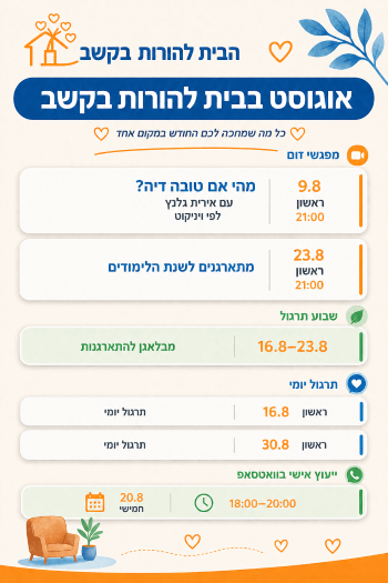 אוגוסט בבית להורות בקשב
